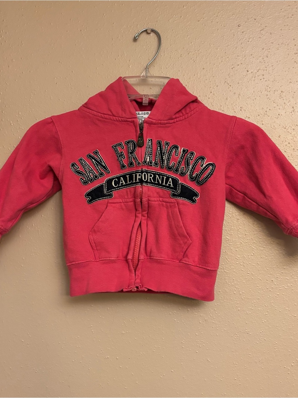 San Francisco California Zip-Up Hoodie for Kids - Pink